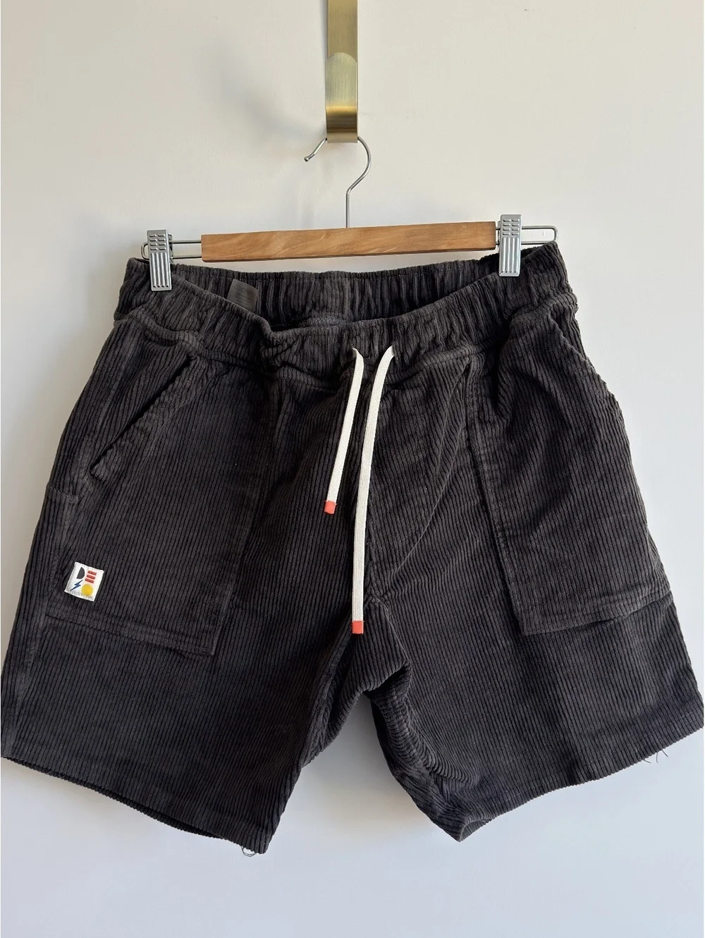 DESO Corduroy Shorts Large Gray Made in USA Stretch Cotton Utility Casual Large